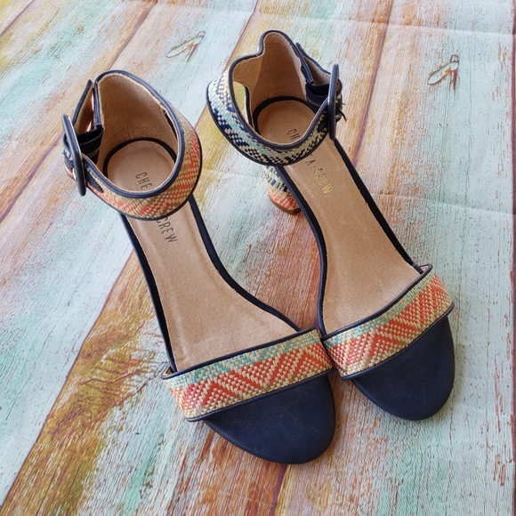 Modcloth Sidewalk Strut Woven Ankle Strap Heels 8 - Picture 5 of 8